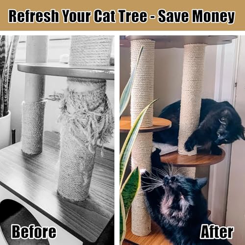 Catry Replacement Scratching Post for Any Cat Tree or Tower Post Repairing - size: 14.5 Inches