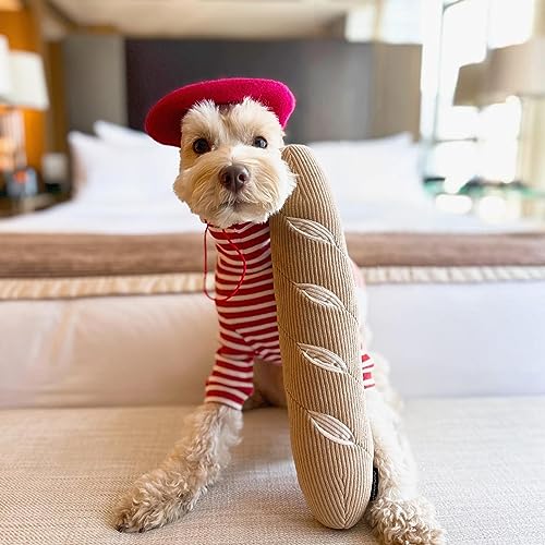 CHEWFFON Interactive Dog Snuffle Toy, Enrichment Squeaky Toy for Boredom - style: Baguette
