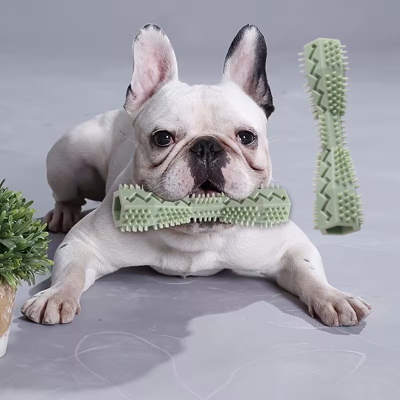 Dog Toothbrush Toy Soft Rubber Molar Stick for Chewing, Teething and Interactive Dental Cleaning at Home, Travel, Playtime, Green - color: Blue