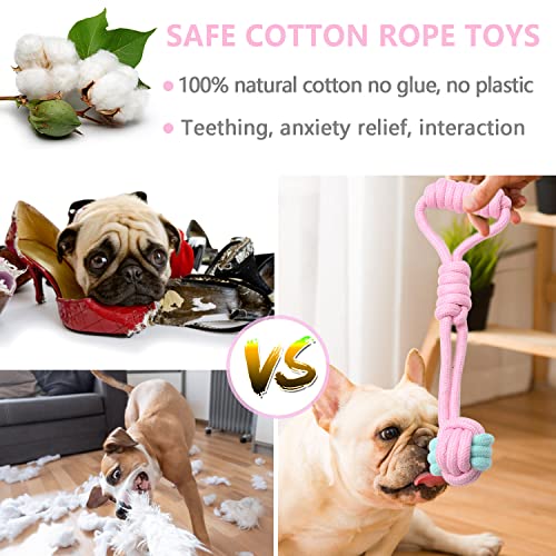 Puppy Teething Chew Toys for Small Dogs - Interactive Rope Toy, Balls, Ring, and Storage Basket (C) - style: C