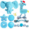 8 Pack Luxury Puppy Toys for Teething Small Dogs, Puppy Chew Toys with Squeaky Dog Toys, Balls and Rope Dog Chew Toys, Dog Toys to Keep Them Busy (Blue, 8-Pack) - color: Blue, 8-pack