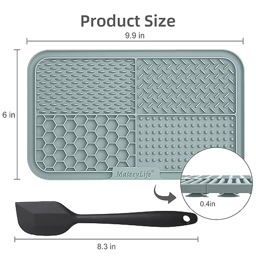 MateeyLife Lick Mat for Dogs & Cats, Slow Feeder Licking Pads for Boredom - color: Gray&Beige, size: 9.9'' × 6''