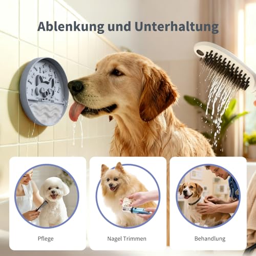 Slow Feeder Dog Bowl with Non-Slip Base, Silicone Puzzle Dog Food Bowl with Unique Design, Slow Feeding Bowl for All Types of Dogs Cats, Interactive Slow Eating, Anti-Choking, BPA-Free - color: Grey