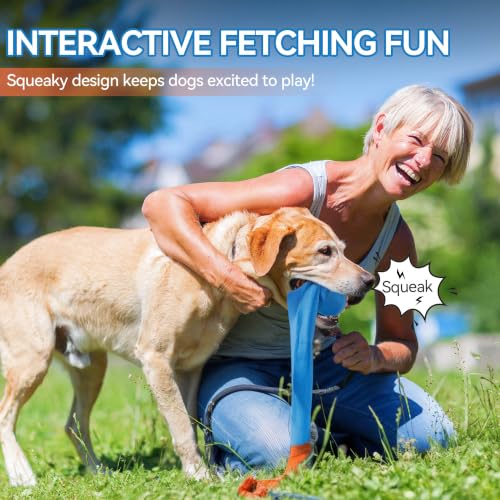 ALL FOR PAWS Fetch Dog Ball Toy with Tail, Interactive Throw & Catch Toy for Medium & Large Dogs, Rubber Ball with Squeaker for Exercise & Boredom Relief - color: 1-Pack