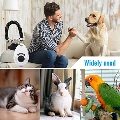 Diyife Dog Clicker for Training, 2 Pack Dog Training Clicker - color: Blue and White