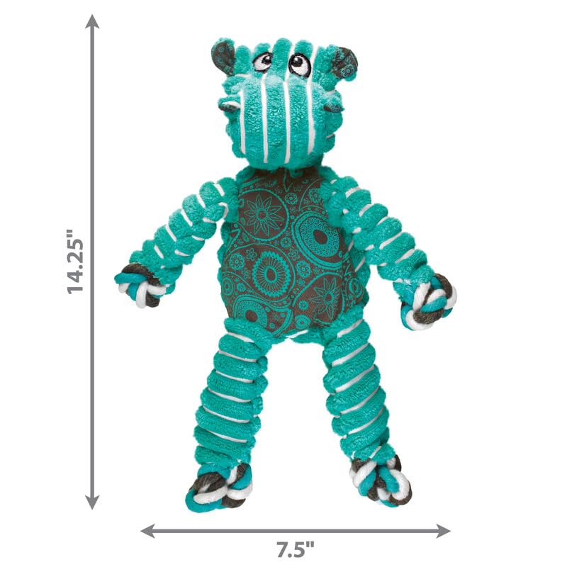 KONG Floppy Knots Rope and Plush Dog Toy, Hippo, Medium/Large - color: Hippo, size: Medium/Large