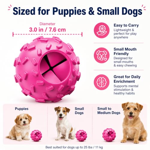 Treat Dispensing Dog Toy, Dog Puzzle Toy and Dog Treat Ball for Small Dogs - color: Purple