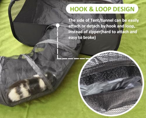 Guinea Pigs Playpen with Surround Tunnel to Run & Exercise Indoor/Outdoor - style: Playpen with Tunnel