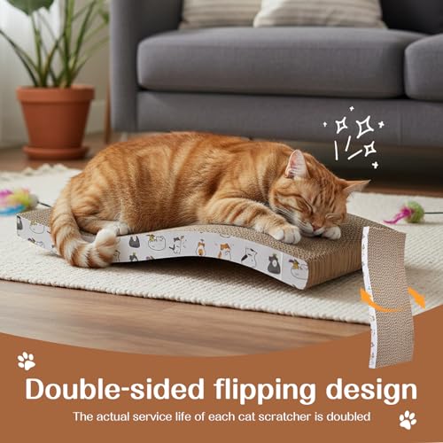 16 Pcs Cardboard Cat Scratching Board Bulk, Wavy - style: Wavy