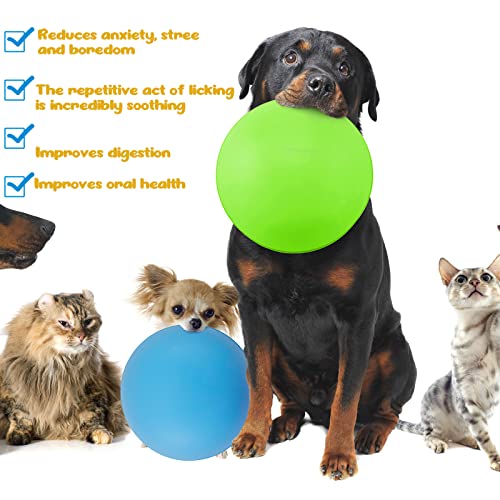 Patelai 2 Pcs Dog Lick Bowl, Slow Feeder Bowl for Dogs, Green, Blue, Bone - color: Green, Blue