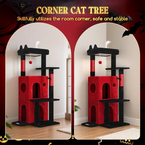 Globlazer Gothic Cat Tree Tower for Indoor Cats Large Adult, FC50, Goth - color: Gothic, size: XL