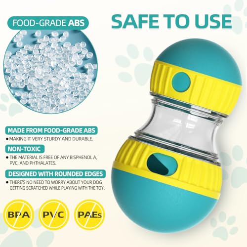 Mankoda Interactive Dog Puzzle Toy, Rolling Treat Dispenser Slow Feeder - color: Green
