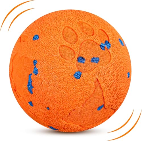 Interactive Dog Ball for Large Dogs, Self Moving Toy with Bouncing & Vibrating, 3.1" Chew-Resistant E-TPU, Indestructible, IPX7 Waterproof, Low Noise, Gift Bag,Dark Orange - color: Dark Orange