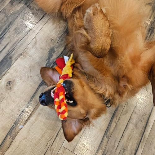 Patented Fleece Tug Toy for Dogs (Orange) - color: ORANGE