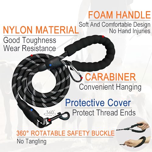 Puppy Starter Kit for New Dog Owners, 5-Piece Dog Starter Set with Reflective Leash, Clicker, Whistle, Collapsible Slow Feeder Bowl and Poop Bag Holder, Essentials for Daily Walks and Training