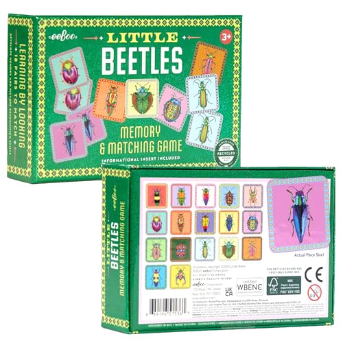 eeBoo Little Beetles Memory & Matching Game, Ages 3+, 1-4 Players - style: Beetles