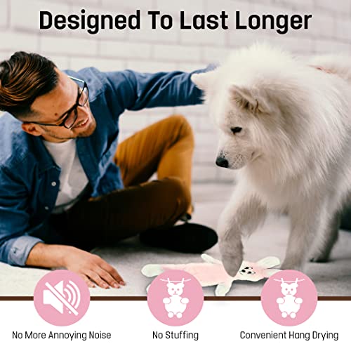 FGA MARKETPLACE Pink Rabbit-Duck Flat NO Stuffing NO Squeak Plush Dog Toy, Funny Style Will Entertain Your Pet for Hours, Recommended for Small and Medium Dog 21 INCH Long - color: PINK RABBIT DUCK