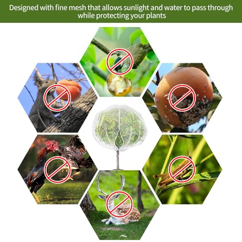 1 Pack Extra-Large Fruit Tree Netting Covers for Birds and Squirrels(15X15ft) –Bird Nets for Fruit Trees with Zipper and Drawstring, Extra Large Durable Mesh Garden Netting to Protect Fruit Trees - size: 15 X15ft
