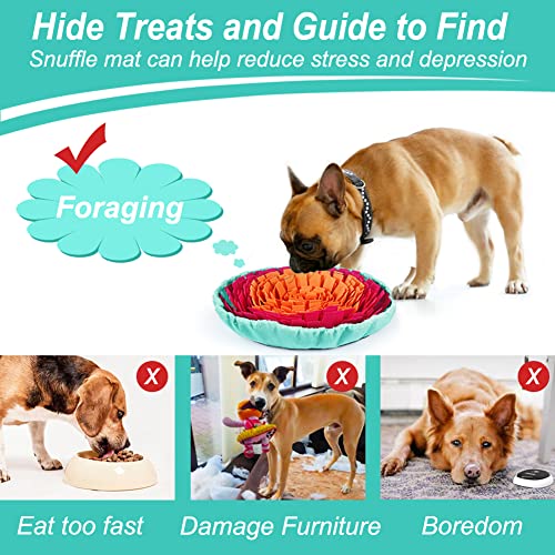 Vivifying Snuffle Mat for Dogs, Interactive Sniff Mat for Slow Eating and Keep Busy, Adjustable Dog Digging Toys Encourages Natural Foraging Skills and Mental Stimulation - color: Rose Red Orange