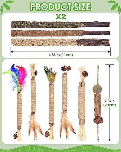 TINDTOP Silvervine Chew Sticks for Cats, 12 Pack Natural Catnip Chew Toys - color: 12 Pack