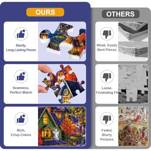 500 Piece Puzzles for Adults,Halloween Town Jigsaw Puzzles 500 Pieces - color: Halloween Town