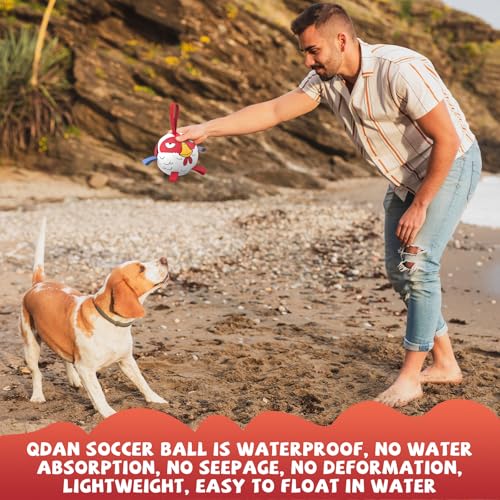 QDAN Small Puppy Dog Soccer Ball with Straps, Durable Herding Toys, 5 Inch - color: Red, size: 5 Inch