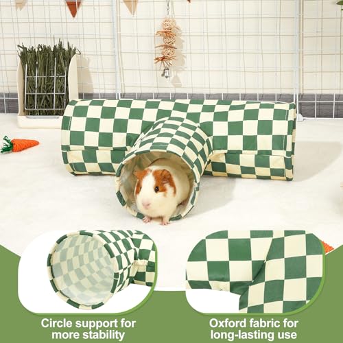Bienbee Guinea Pig Tunnel, 3-Way Washable Collapsible Toy for Small Animals