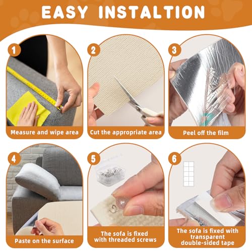 4Pack Cat Scratch Furniture Protector, Self-Adhesive, Off-White - color: Off-white, size: 4 Pack