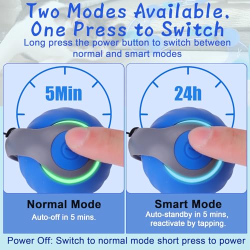 BABORUI 2Pack Blue Interactive Cat Toy Ball - Automatic Interactive Cat Toys for Indoor Cats with 3 Tails, 2 Speeds Rechargeable Enrichment for Small/Medium/Large to Keep Them Busy - color: 2 Pack Blue