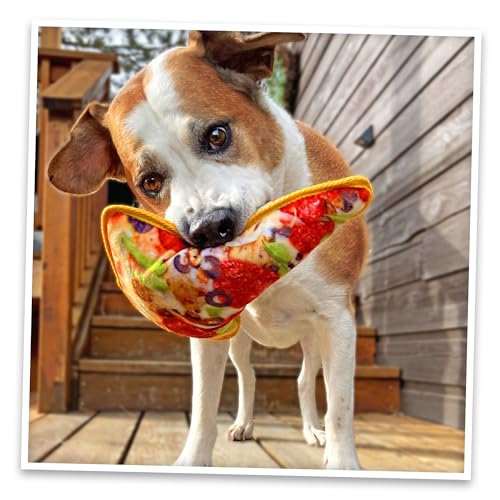 Doggijuana Tuffer Chewer Dog Toy, Supreme Pizza | Plush, Squeaky - size: Standard, style: Supreme Pizza