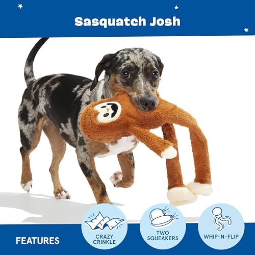 BarkBox Sasquatch Josh Interactive Plush Dog Toy, Large (Pack of 12) - color: Sasquatch Josh, size: Large (Pack of 12)