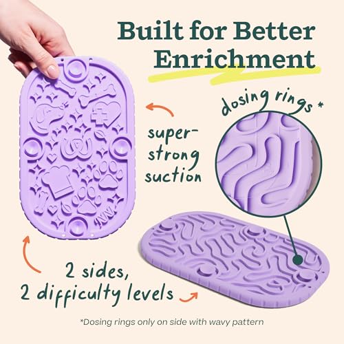 Woof FlipMat Mini & LickWells Doggy Dental Dog Lick Mat Spread, 12 oz
