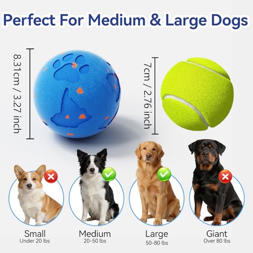 Interactive Dog Toy Ball, Smart Automatic Moving Dog Toy for Medium Large - color: Blue