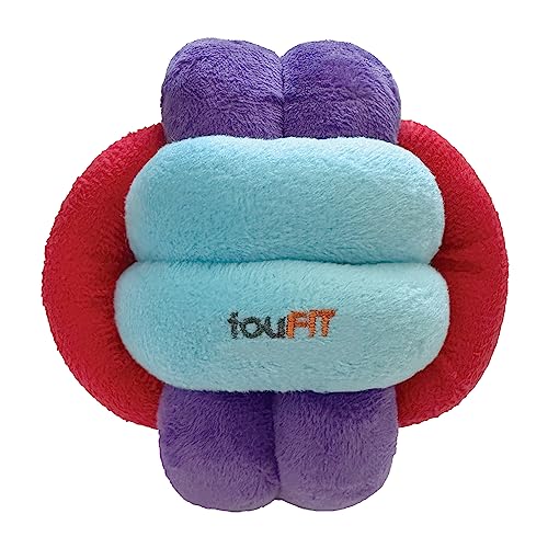 FOUFIT FouFouBrands Hide n Seek Knotted Snuffle Ball Treat Dispensing Nosework Toy for Dogs, Red, Blue, Purple, Large