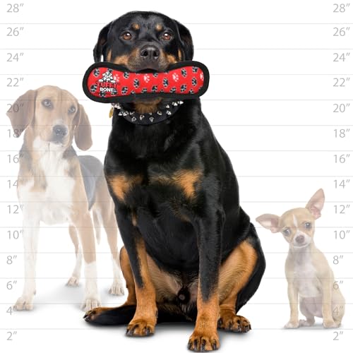 TUFFY® Bone Medium Ultra Durable Plush Dog Toy - color: Red Bone