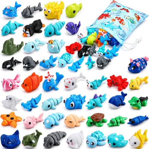 SCIONE 50 Pcs 3D Printed Sea Animals, Cute Desk Decor - style: 3D P-other-50
