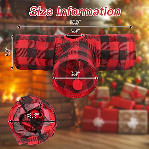 Rypet Guinea Pig Tunnel Hideout 3-Way Collapsible Small Pet Tubes, Red - color: Red