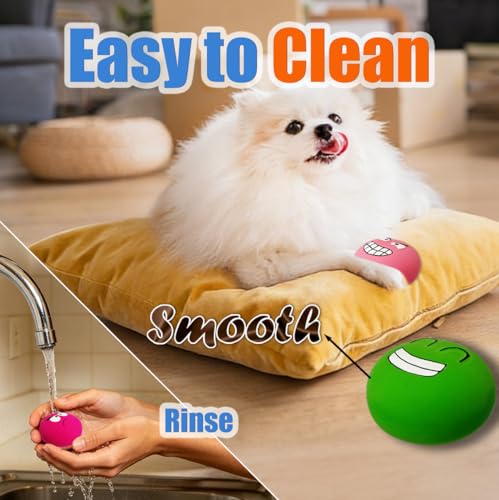 Latex Squeaky Dog Toys for Small Dogs & Tiny Breeds, 2.2" Flat Ball
