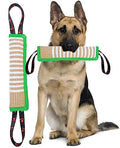 Clysoru Dog Tug Toy Tough Jute Bite Pillow Lasting Training Equipment Puppy to Large Dogs Interactive for Large and Small - color: green footprint