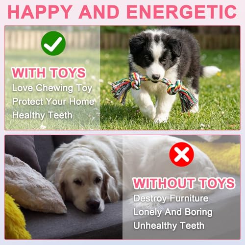Kifmurase 11PCS Dog Ropes Toys for Aggressive Chewers, Tough Tug of War Dog Toys for Large, Medium & Small Dogs, Heavy Duty Cotton Rope Chew Toy for Boredom