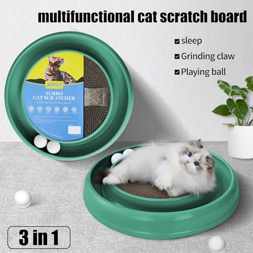 Cat Scratcher Toy Ball Track (Green) - color: Green