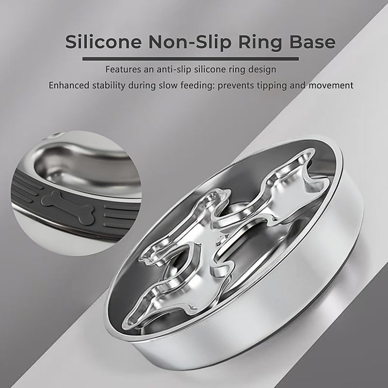 Stainless Steel Rotating Bone-Shaped Slow Food Pet Feeder