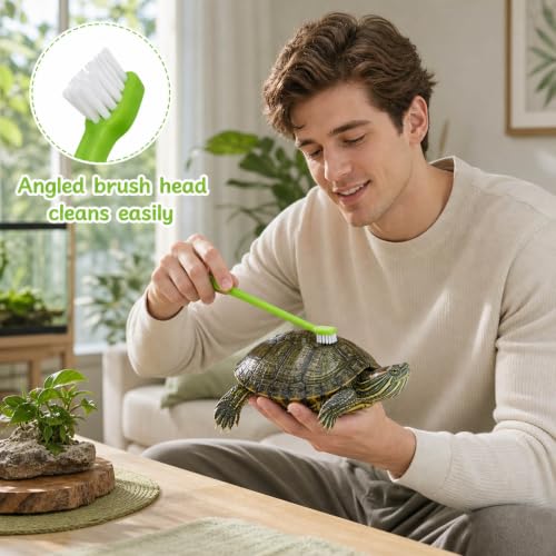 7PCS Turtle Brush Set with Suction Cup, Turtle Tank Enrichment Tools for Aquatic Habitats, Feeding Stimulation and Shell Cleaning Accessories