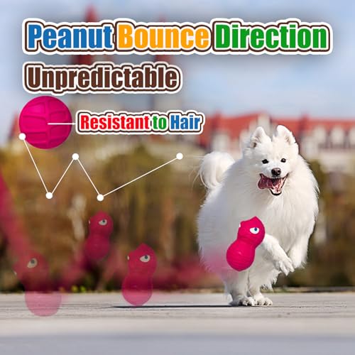 HOLYSTEED Latex Squeaky Dog Toys for Medium Dogs, 3pcs Peanut Squeak Balls - size: Medium