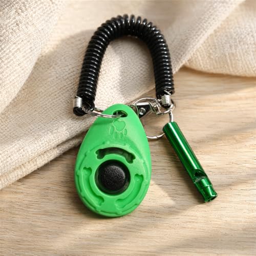 Dog Training Clicker, Dog Training & Behavior aids, Dog Training kit (Green) - color: Green