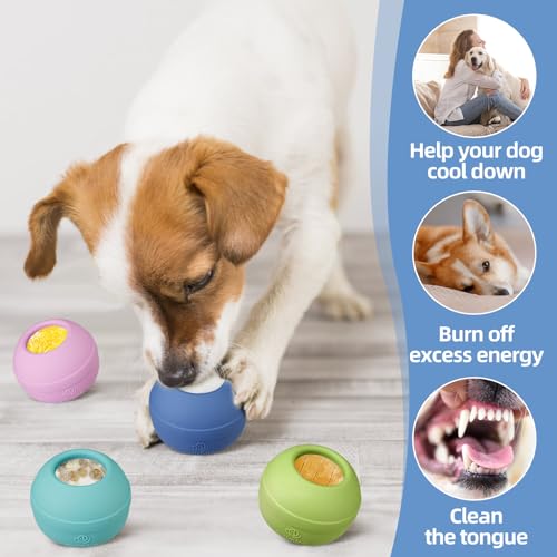 Long-Lasting Interactive Dog Lick Toy, Stuffable Dog Enrichment to Keep Dogs Busy, Wobbly Treat Dispensing Freezable Chew Toys, Food-Grade Safe (Dark Blue,M) - color: Dark Blue, size: M