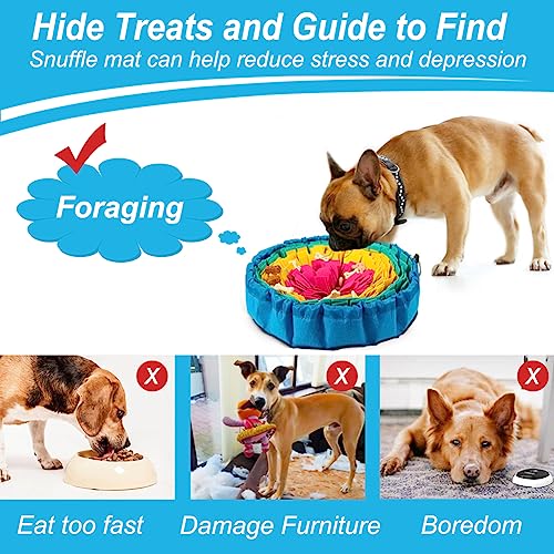 Vivifying Snuffle Mat for Dogs, 17 in Flower Puzzle Mat, Red, Yellow & Blue - color: Red&Yellow&Blue