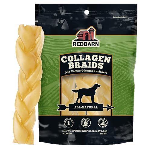 Redbarn Pet Products Collagen Braid Small 3-Count Beef Collagen Chews for Dogs - Joint Health Support with Collagen Peptides, Alternative to Traditional Rawhide - size: 1 Ounce (Pack of 3)