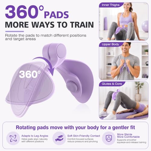 Pelvic Floor Exercise Devices 35lb Inner Thigh Hip Trainer Kegel Exerciser - color: Purple