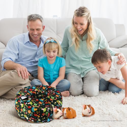 Guinea Pig Hideout & Tunnels Cozy House with Door Curtain Soft Bed for Small Pets/Hamsters/Sugar Gliders/Chinchillas - Blackish Green Mushroom - color: Blackish green mushroom